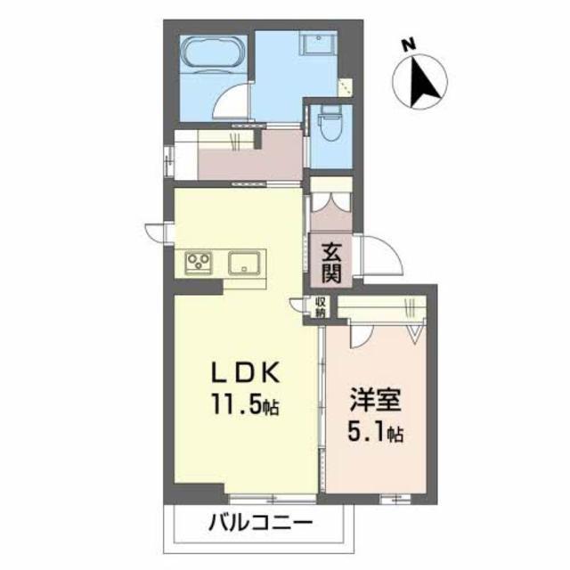 アンテロープ三河(1LDK/3階)の間取り写真