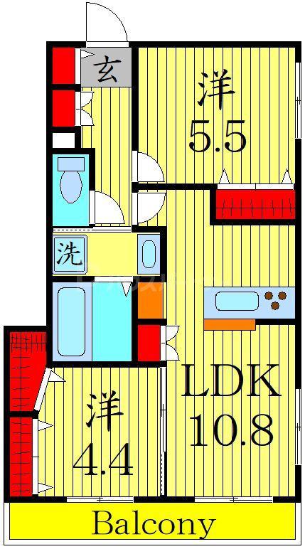 LE CHARBON(2LDK/2階)の間取り写真
