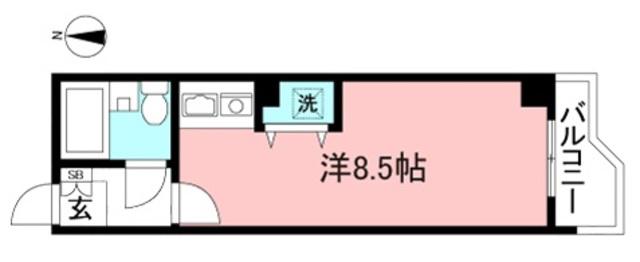 エスパースラヴィ(ワンルーム/3階)の間取り写真