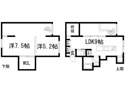 キャトルセゾン(2LDK/1階)の間取り写真