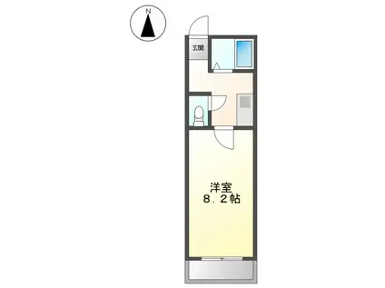 ユトリロ水草(1K/4階)の間取り写真