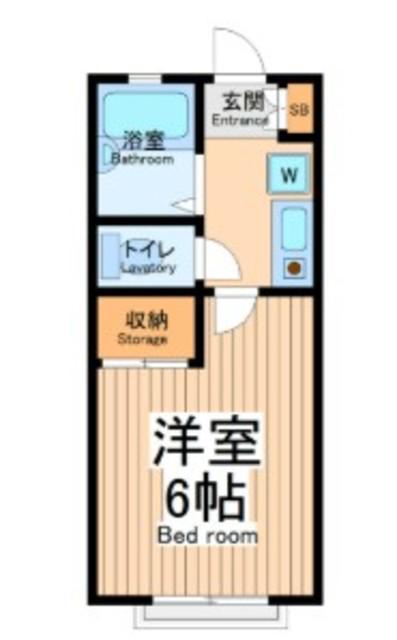 シャンブルド2(1K/2階)の間取り写真