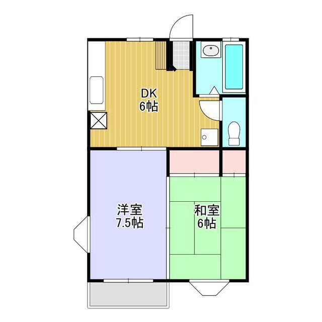 第一さつきハイム(2DK/1階)の間取り写真