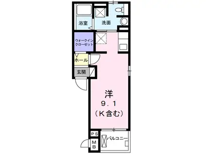 LIBRE(ワンルーム/1階)の間取り写真