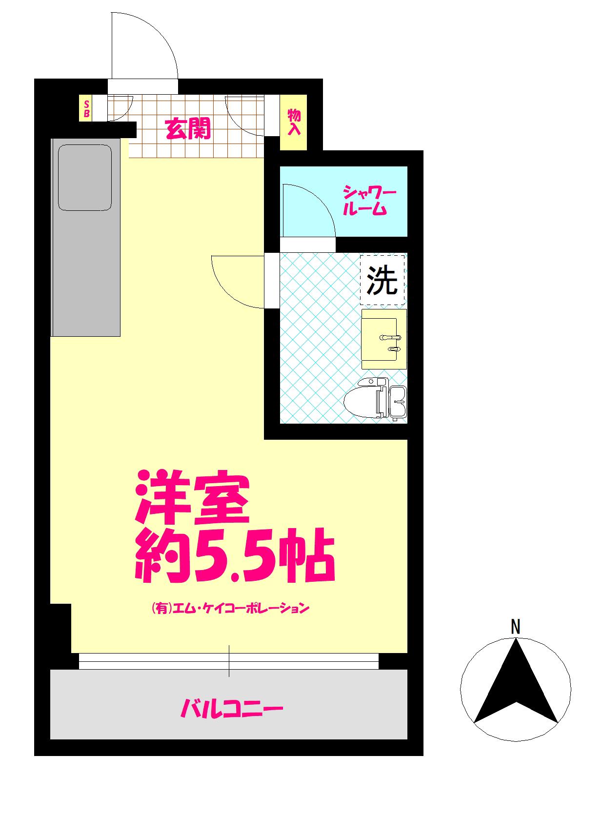 日神パレス八王子(ワンルーム/5階)の間取り写真