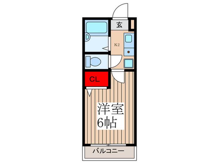 ルネ東長崎(1K/1階)の間取り写真