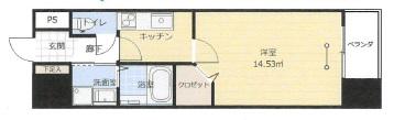 アークデュオ福島万世町(1K/8階)の間取り写真