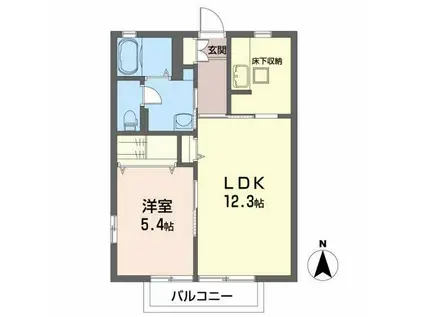 コーポラス開成3号館(1LDK/1階)の間取り写真