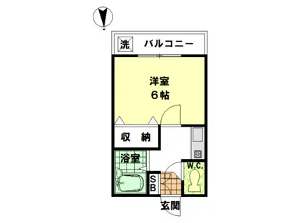 第5ロワイヤル(1K/2階)の間取り写真