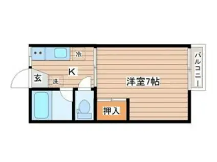 クリエイトT(1K/2階)の間取り写真