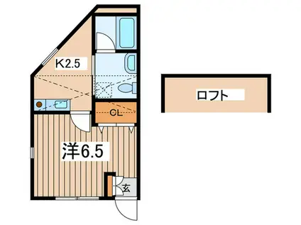 サンテラス(1K/1階)の間取り写真