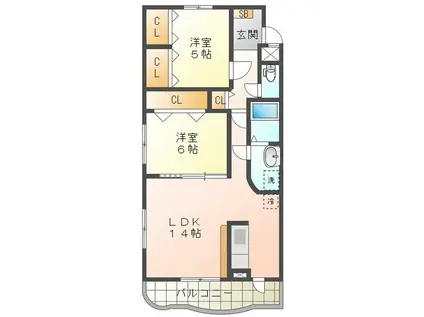 マスターズ・フォートII(2LDK/3階)の間取り写真
