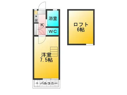 コーポホリ(1K/2階)の間取り写真