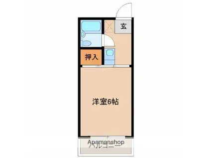 シティエヌハイツ加納(1K/2階)の間取り写真