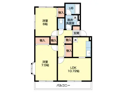モントレーメゾン(2LDK/2階)の間取り写真