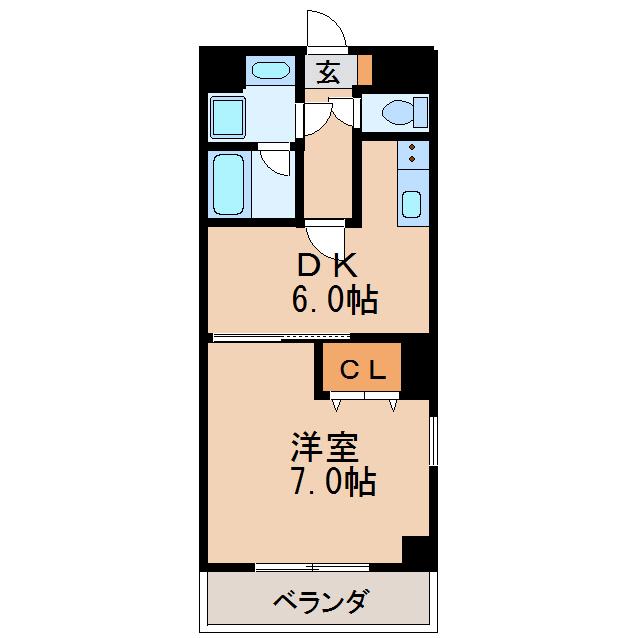 三高ANNEXBLD(1DK/5階)の間取り写真