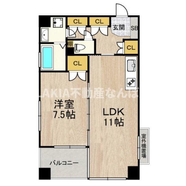 K・H・E(1LDK/2階)の間取り写真