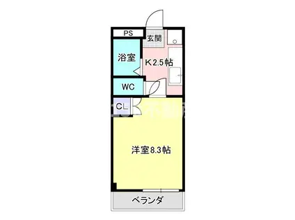 Gハイツ97(1K/3階)の間取り写真