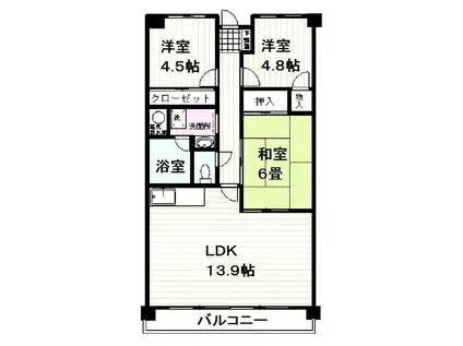 マルシオンマルジュ(3LDK/4階)の間取り写真