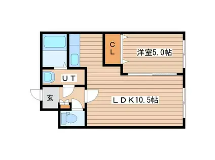 ポーザ琴似(1LDK/1階)の間取り写真