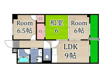 メゾンエスポアール(3LDK/1階)の間取り写真