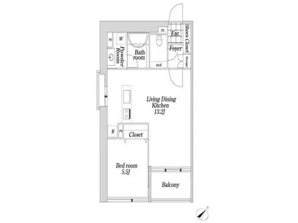 KDX大伝馬レジデンス KDX大伝馬レジデンス(1LDK/1階)の間取り写真