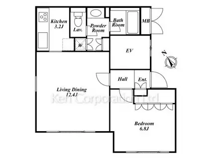 ROCHE(1LDK/3階)の間取り写真