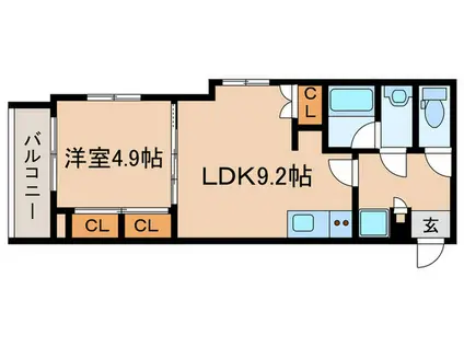 アクシオン永福町(1LDK/2階)の間取り写真