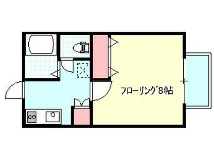 フォレストコート(1K/1階)の間取り写真