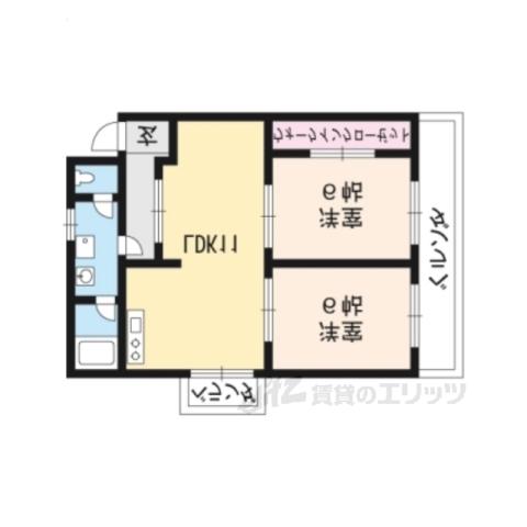 サンコーポ(2LDK/4階)の間取り写真