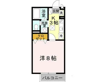 ALL FOR ONE(1K/1階)の間取り写真