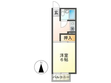 プリマベーラD(1K/1階)の間取り写真