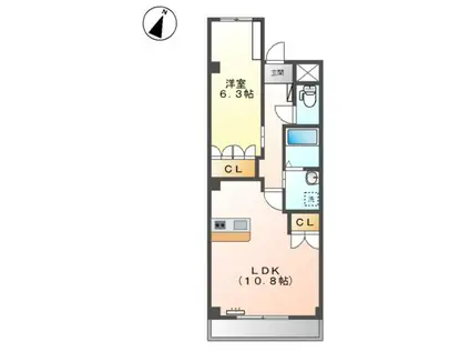 イグレット・シャトー(1LDK/3階)の間取り写真