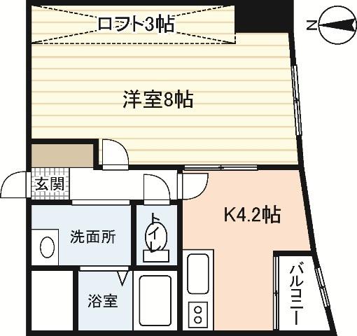 DOLCE廿日市(1DK/2階)の間取り写真