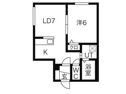 メゾンエスポワール(1LDK/4階)の間取り写真