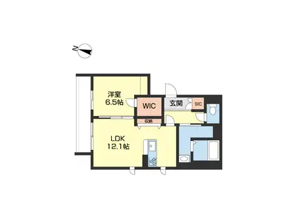 ＪＲ阪和線 紀伊中ノ島駅 徒歩10分 4階建 築2年(1LDK/2階)の間取り写真
