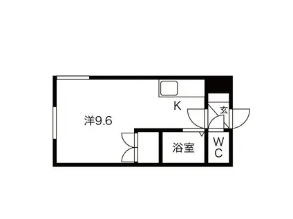 ラ・シュエット南郷(1K/1階)の間取り写真