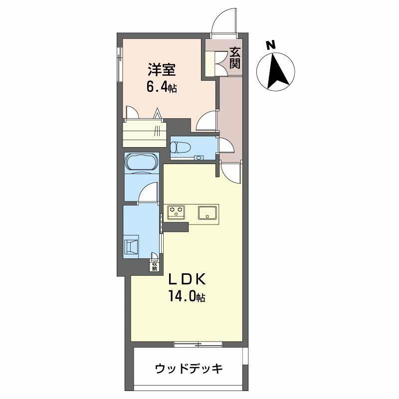 グランシード(1LDK/1階)の間取り写真