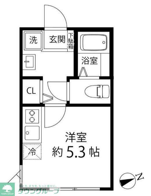 TS CUORE三ツ境II(ワンルーム/1階)の間取り写真