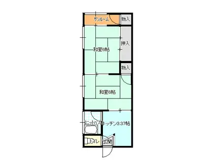 メゾン松森(2K/2階)の間取り写真