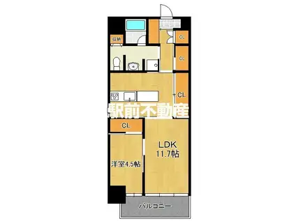 STAR VINTAGE(1LDK/9階)の間取り写真