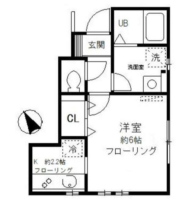 グレースM(1K/1階)の間取り写真
