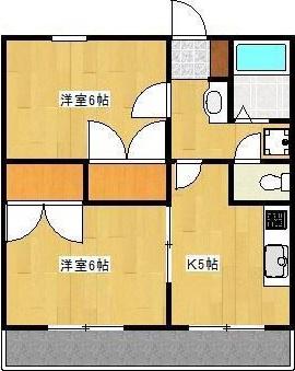 ルミエール一吉(2K/3階)の間取り写真
