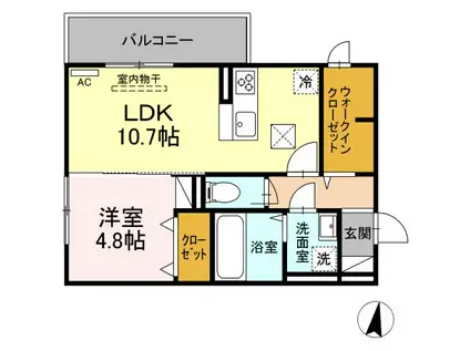 AVENIR宮内町II(1LDK/1階)の間取り写真