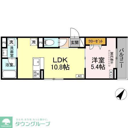 セレスティア下丸子(1LDK/3階)の間取り写真