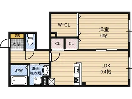 コロラートみすたに(1LDK/1階)の間取り写真