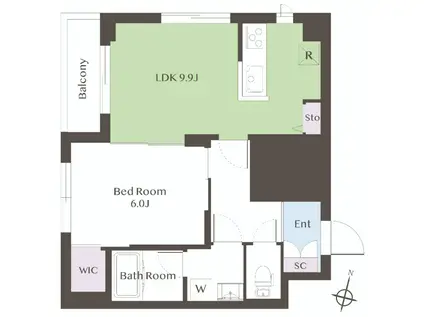 7 S.T IZUMI(1LDK/2階)の間取り写真