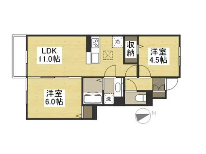 ガーデンシティ(2LDK/1階)の間取り写真