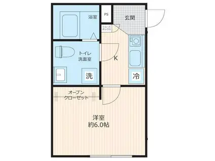 サルパーレ鴻巣本町(1K/1階)の間取り写真