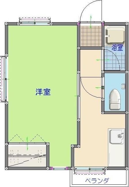 土堂シティマンション(1K/2階)の間取り写真